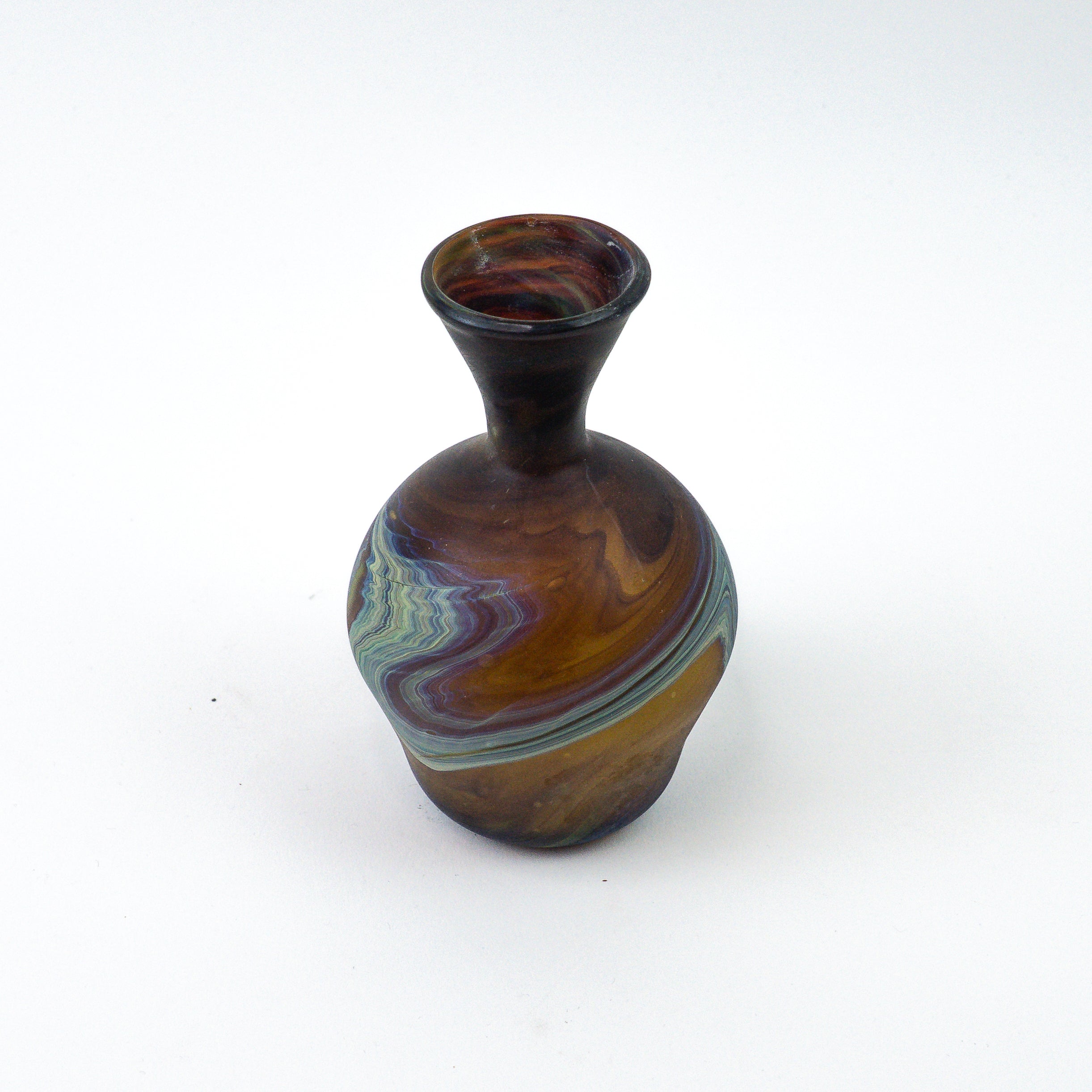 Hebron Mini Vase Brown – Recycled Glass &amp; Hand-blown