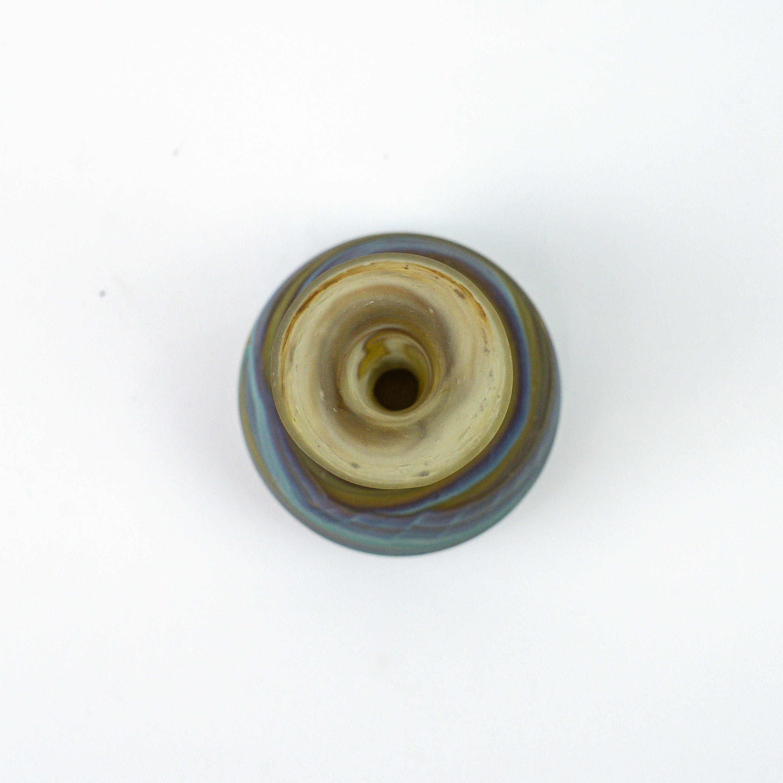 Hebron Mini Vase Braun Blau – Recyceltes Glas & Handgeblasen